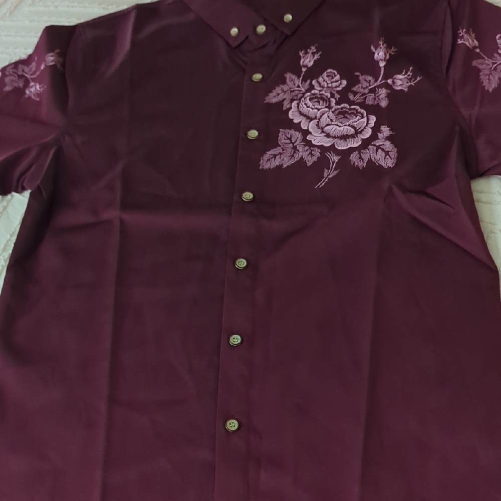 Casual Purple Button Down Shirt with Classic Collar